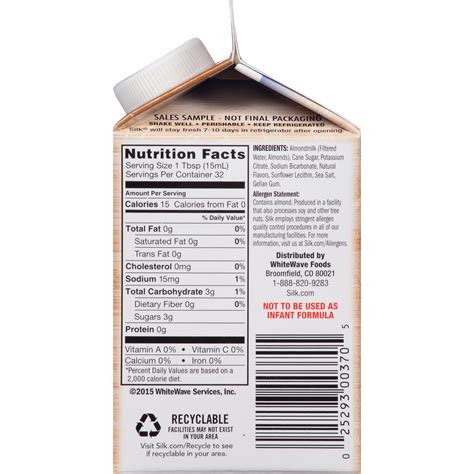 Silk Almond Milk Creamer Nutrition Facts | Besto Blog