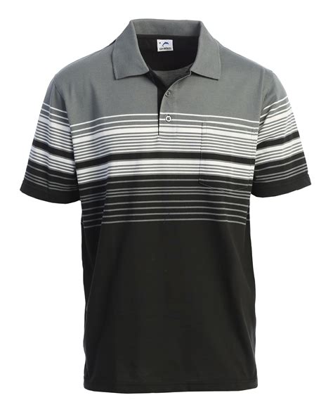 Gioberti Mens Striped Polo Shirt with Pocket - Yarn Dye - Walmart.com