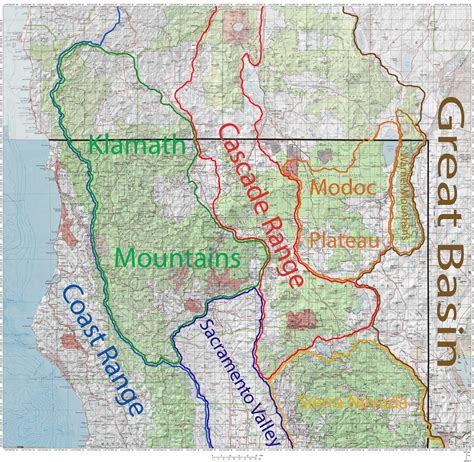 Cascade Range Map