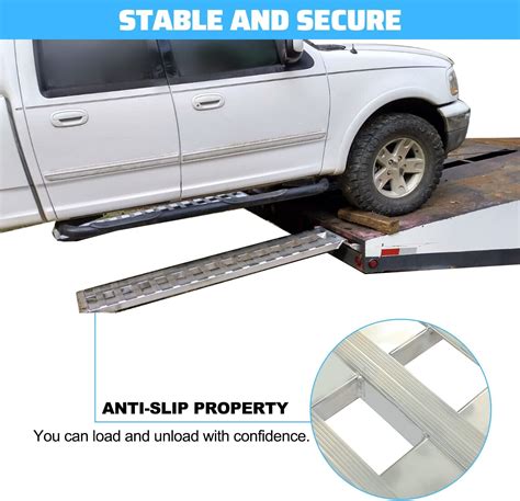 HECASA 80" X 15" X 2.3" Ramps Aluminum 6000 LBS Silver Truck Trailer H ...