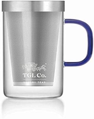 TGL Co. Glass Tea Mug with Steel Infuser - Silver Lid - 500 Ml : Amazon ...