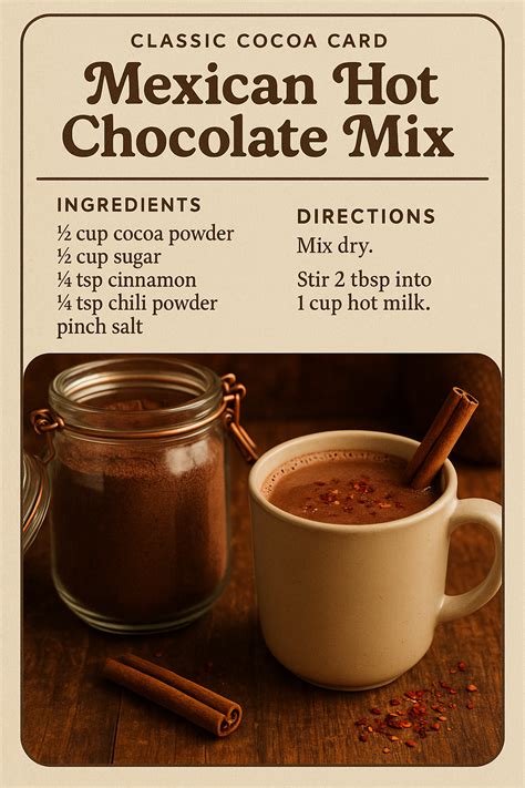 Mexican Hot Chocolate Mix | Recipe | Homemade food gifts, Mexican hot ...