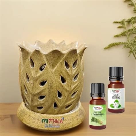 Mithila Handicrafts Ceramic Electric Lamp Crown Shaped Diffuser| Aroma ...