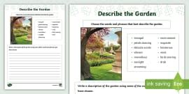 Garden Adjectives Worksheet
