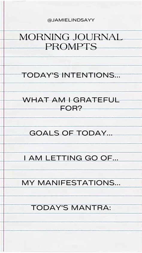 Morning journal prompts self care habits – Artofit