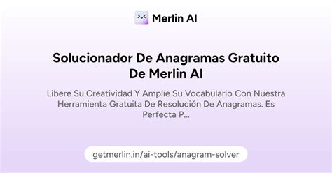 Solucionador de anagramas gratuito de Merlin AI