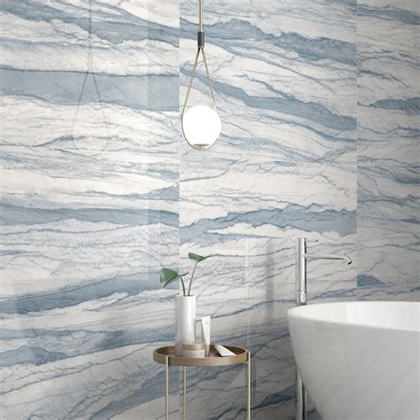 Artmore Tile Macauba Cyanic 24-in x 48-in Polished Porcelain Marble ...