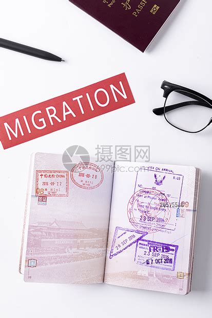 移民国外留学出国签证visa盖章高清图片下载-正版图片501424358-摄图网