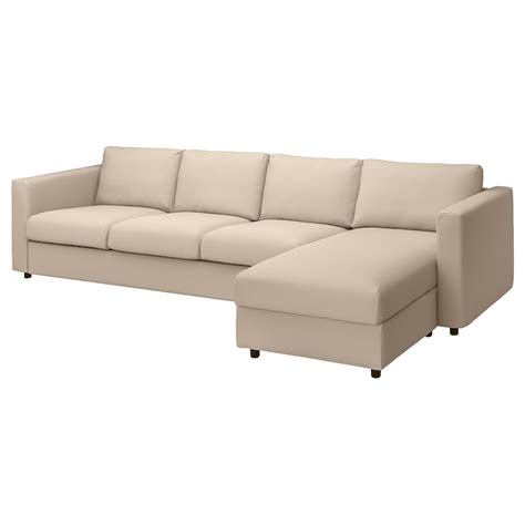 VIMLE 4-seat sofa with chaise longue, Hallarp beige - IKEA