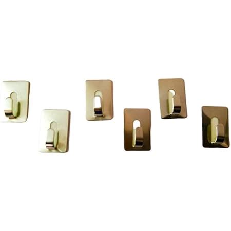AmigozZ Multipurpose Small Rectangular Stainless Steel Adhesive Hooks ...