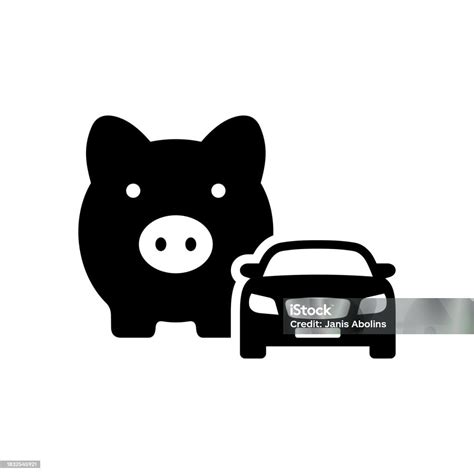 Saving Money For A Car Savings Goal Car Costs Car Ownership Car And Piggy Bank Icon Stock ...