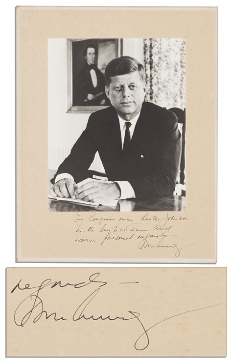 Lot Detail - John F. Kennedy 11'' x 14'' Photo Display Signed With His ...