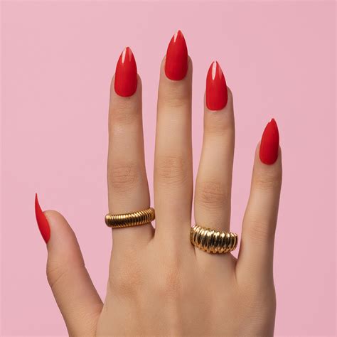 Shop Candy Apple, Glossy with Nail Glue + Nail Glue Sticker | Long ...