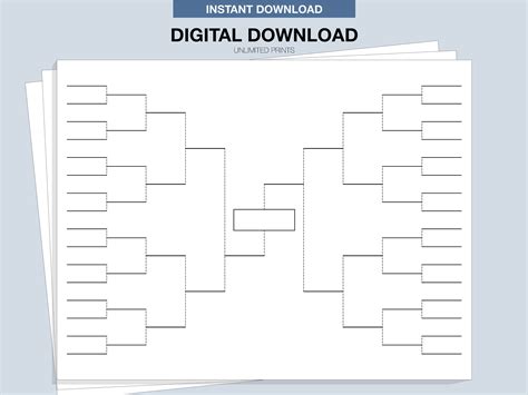 Blank Tournament Bracket, Printable, Fillable PDF, Single Elimination ...