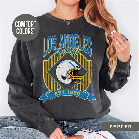 Los Angeles Football Vintage Comfort Colors Los Angeles Chargers ...