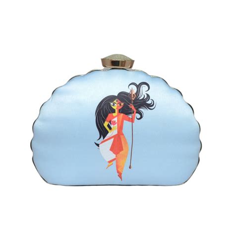 Artklim Durga Printed D-Shape Clutch