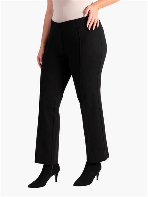 chesca High Rise Pintuck Straight Leg Trousers, Black