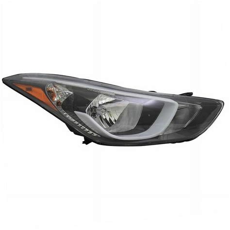 CAPA For 14-16 Elantra Front Headlight w/Bulb w/o LED Position Light Right Side - Walmart.com