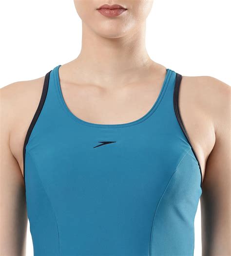 Buy Speedo Female Racerback Swimdress essential With Boyleg-Nordic Teal ...