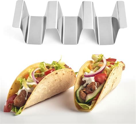 Amazon.com: Taco Holder Set of 4-Taco Holders for 3 Tacos Stainless ...