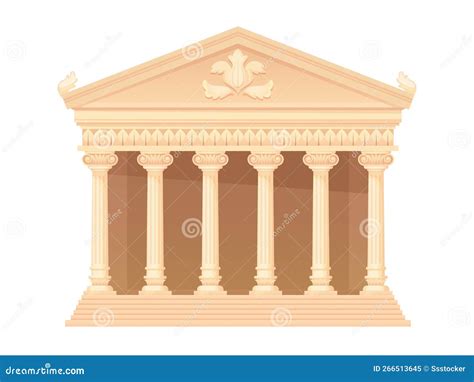 Greek Temple. Ancient Acropolis Parthenon Building or Roman House Law and Justice Court, Rome ...