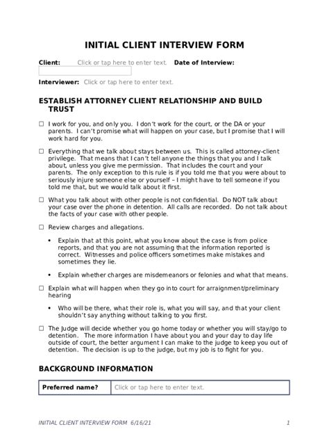 Image result for Initial Client Interview