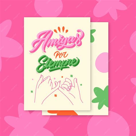 Premium Vector | Greeting card template for dia del amigo in spanish