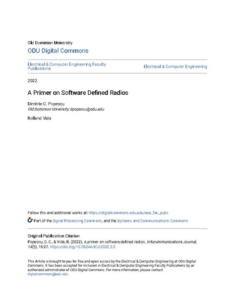 A Primer on Software Defined Radios (ECE 2022) - Studocu
