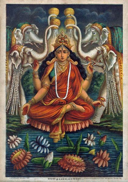 Kamala (Lakshmi - A Mahavidya of Devi) - c1885 Vintage Bengal School ...