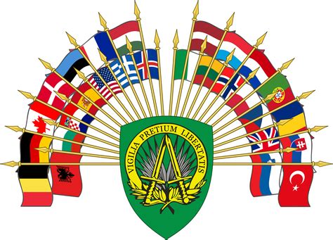 Coat of arms of SHAPE (Supreme Headquarters Allied Powers Europe), headquarters of NATO's Allied ...