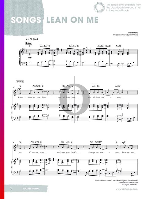 Lean On Me (Bill Withers) Piano Sheet Music - OKTAV