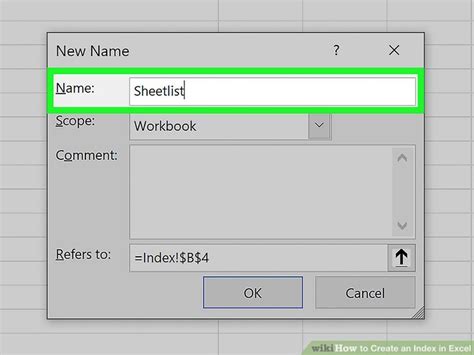 Image result for How to Create Index File in Excel
