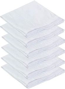 YOUTH ROBE White Cotton Mens Handkerchief (Pack of 6) ["White ...