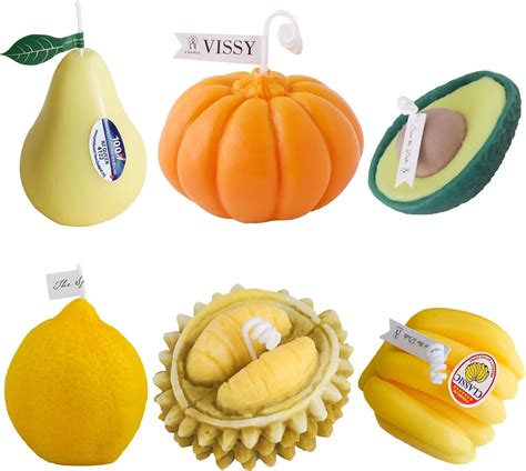 Amazon.com: 6 Pack Realistic Fruit-Shaped Scented Candles Including ...