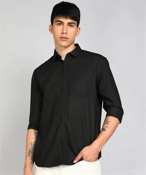 SAM AND JACK (A & A Apparel) Black Cotton Formal Shirt for Men | Full ...