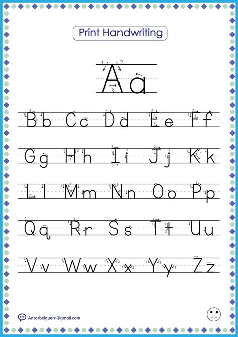 Image result for Handwriting Alphabet Chart Printable