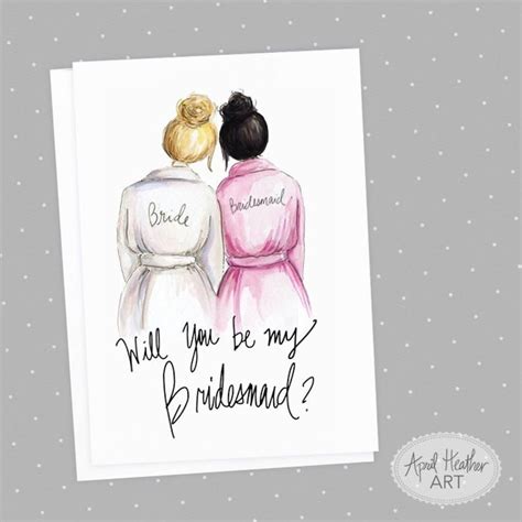 Bridesmaid PDF Download printable cards blonde bride black | Etsy | Be ...