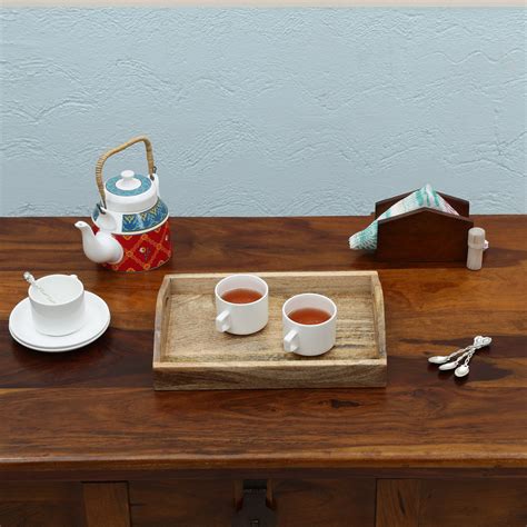 Wooden Tea Tray (Sheesham Wood) – Homez Valley