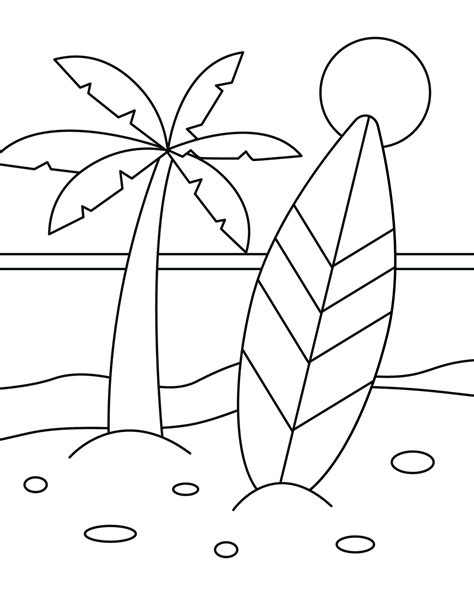 Beach Landscape Coloring Pages