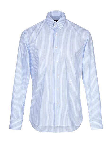 Tru Trussardi Striped Shirt In Azure | ModeSens | Striped shirt ...