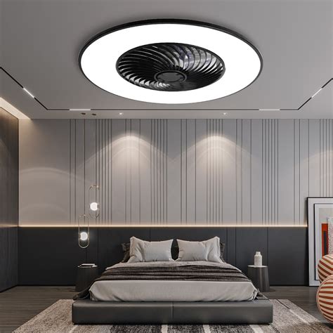 YANASO Ceiling Fan with Light Modern Bladeless Ceiling Fan with Remote ...