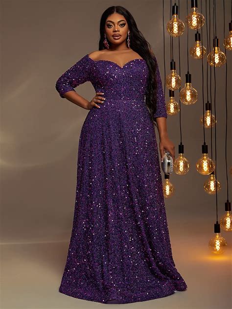 Purple and gold dress plus size deals