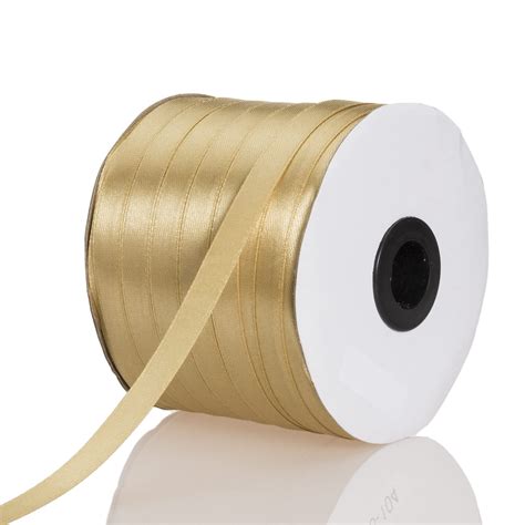 3 8 Inch Champaign Gold Solid Satin Ribbon 230 Yards | Desertcart INDIA