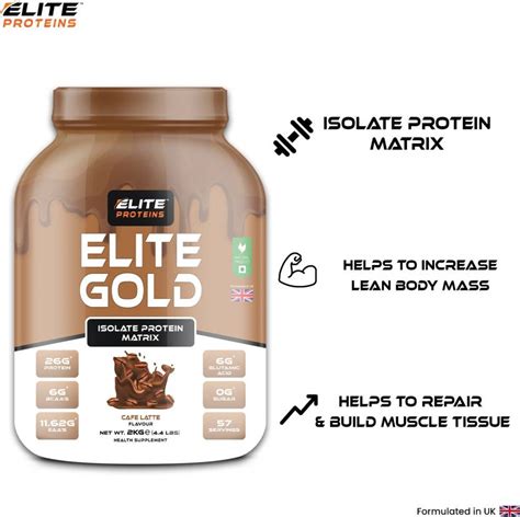 ELITE PROTEINS Elite Protein ELITE GOLD 2KG CAFÉ LATTE Protein Shake ...
