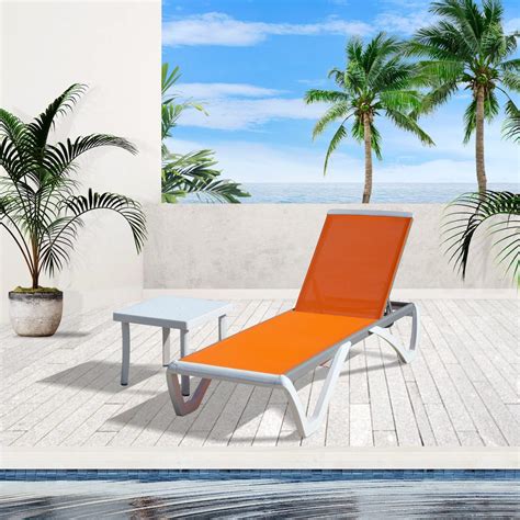 Amazon.com : Domi Pool Lounge Chair Aluminum Adjustable Outdoor Chaise ...