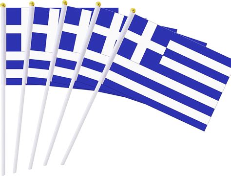 Buy 25 Pack Hand Held Small Mini Flag Greece Flag Greek Flag Stick Flag ...