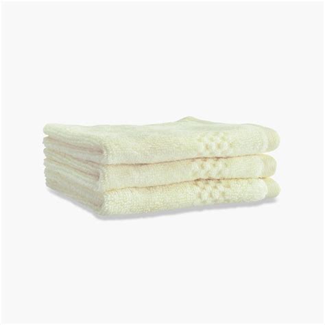 Buy SPACES Swift Dry Essentials Off-White Face Towel - 30x30cm - Set of ...
