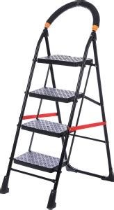 NHR Premium Quality Heavy Steel 4 Steps Foldable & Anti Skid Ladder for ...