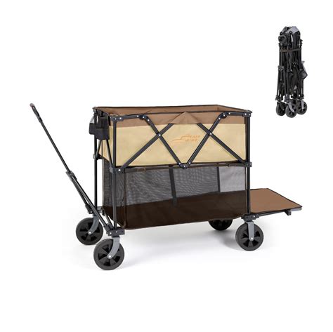 FAIR WIND Double Decker Wagon Collapsible Wagon Cart Folding Large ...