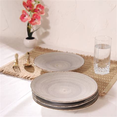Cottage Snacks Plate Grey Set of 4 – HOME 360